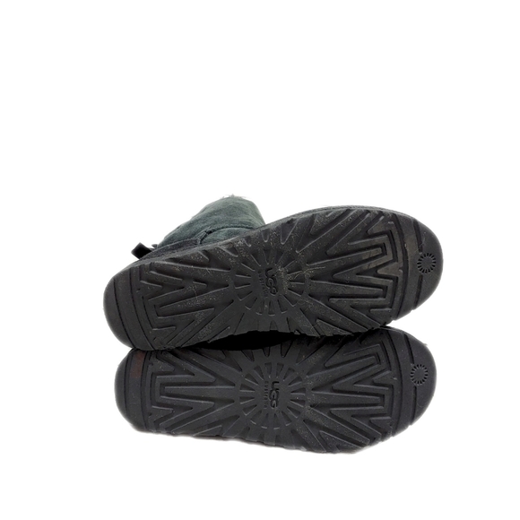 *SOLD*UGG - Black Suede Womens Size 11 Bailey Bow II Boots - Picture 13 of 13